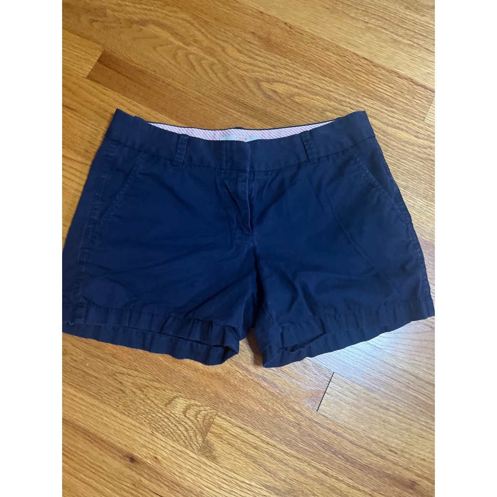 J.Crew Broken In Chino Shorts Navy Blue Pockets Casual Everyday Summer Size 4